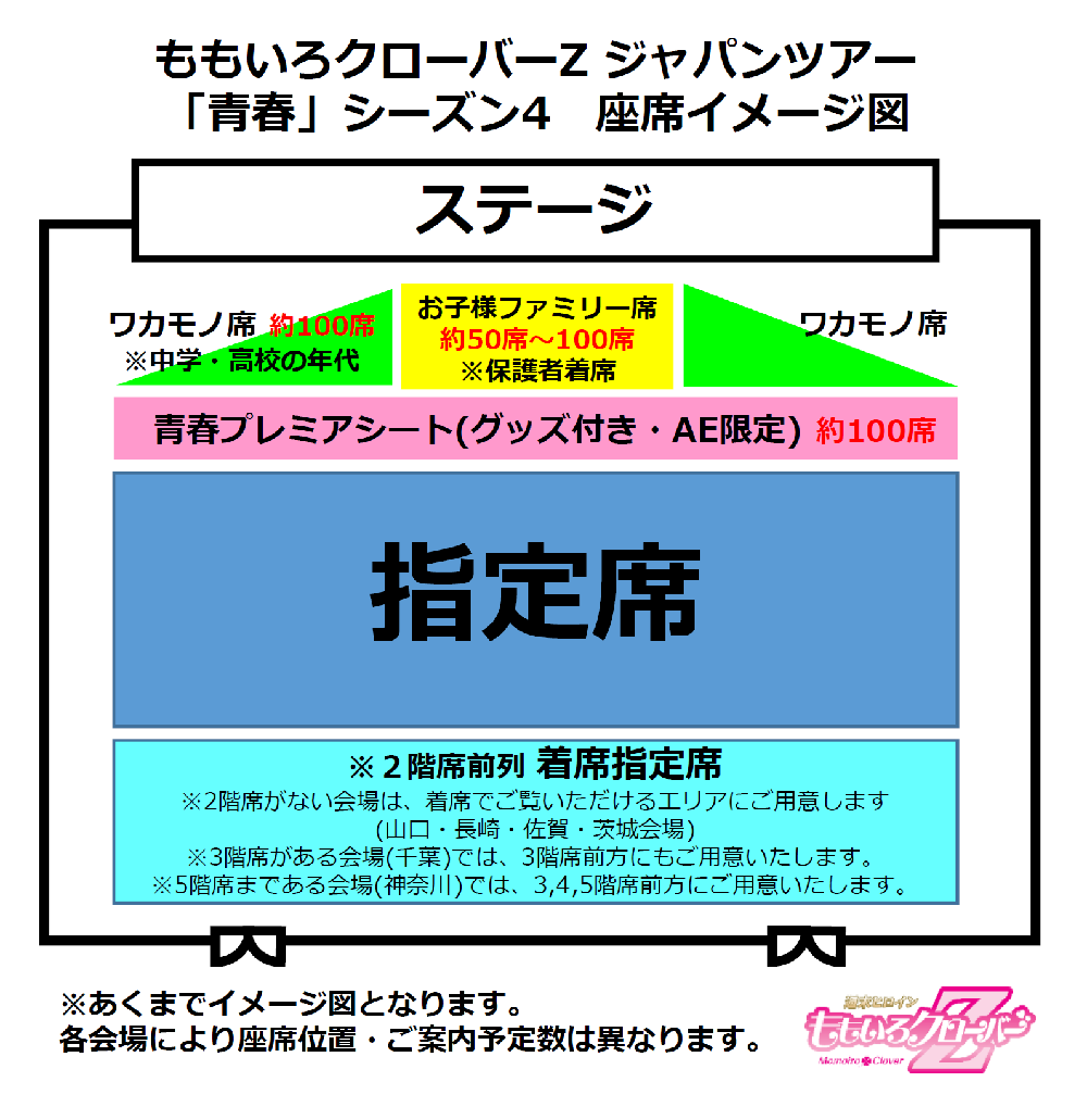 ももいろクローバーZ ジャパンツアー「青春」座席イメージ図
